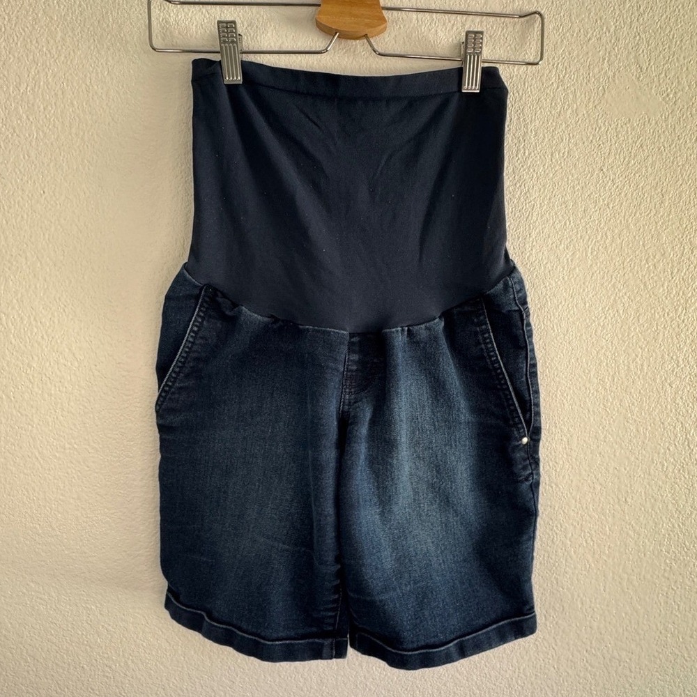 Motherhood Maternity Secret Fit Belly Dark Wash Denim Shorts Cuffed Small
